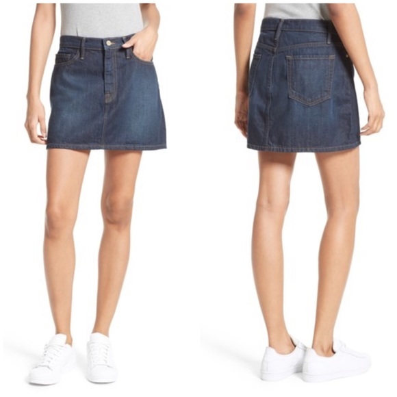 frame le mini denim skirt